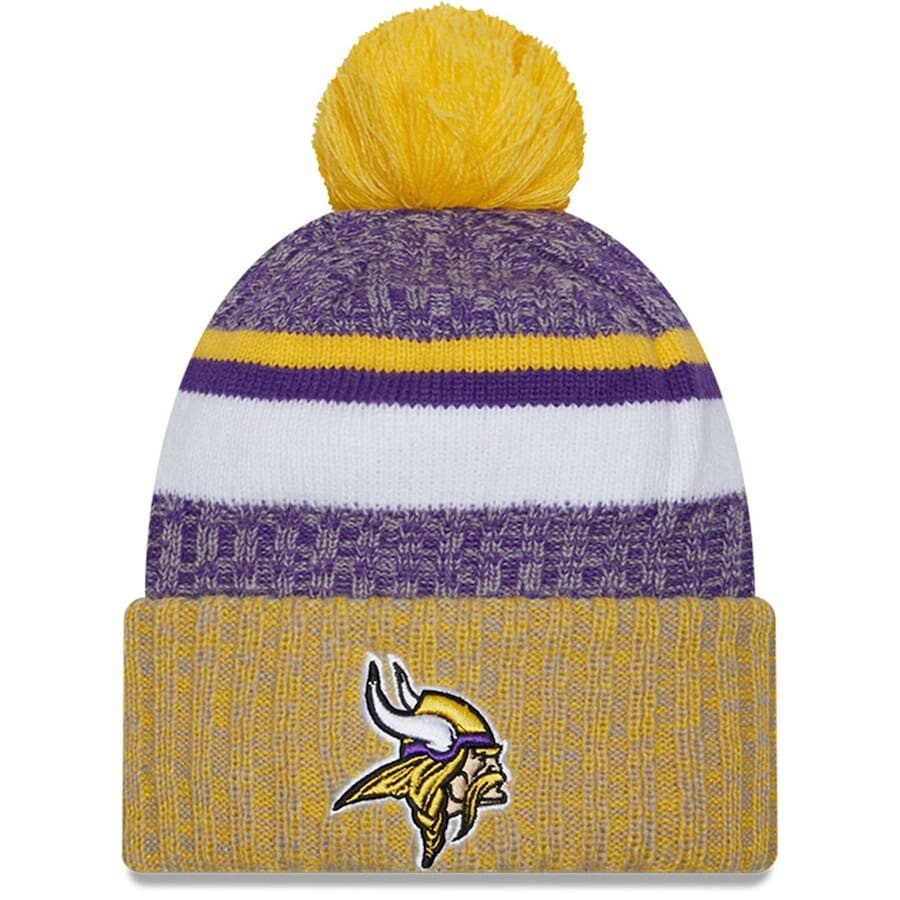 Minnesota Vikings Men’s Yellow New Era Cold Weather Knit Pom Hat