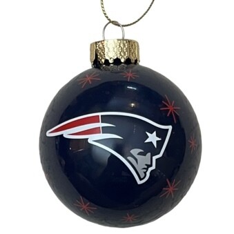 New England Patriots Team Glass Ball Ornament