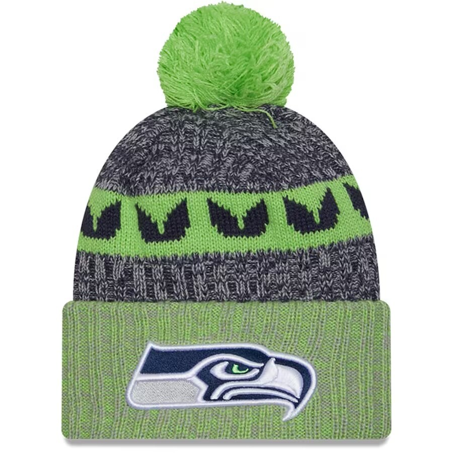 Seattle Seahawks Men’s Green New Era Cold Weather Knit Pom Hat