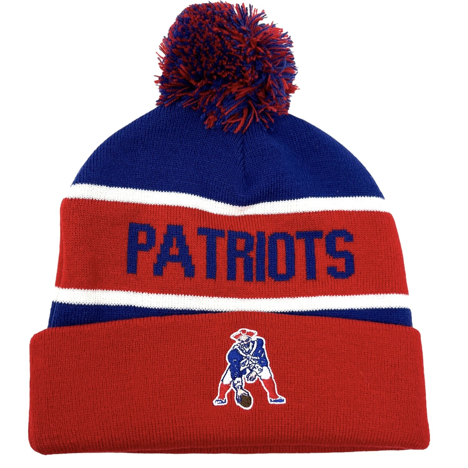 New England Patriots Men's Retro Starter Cuffed Pom Knit Hat