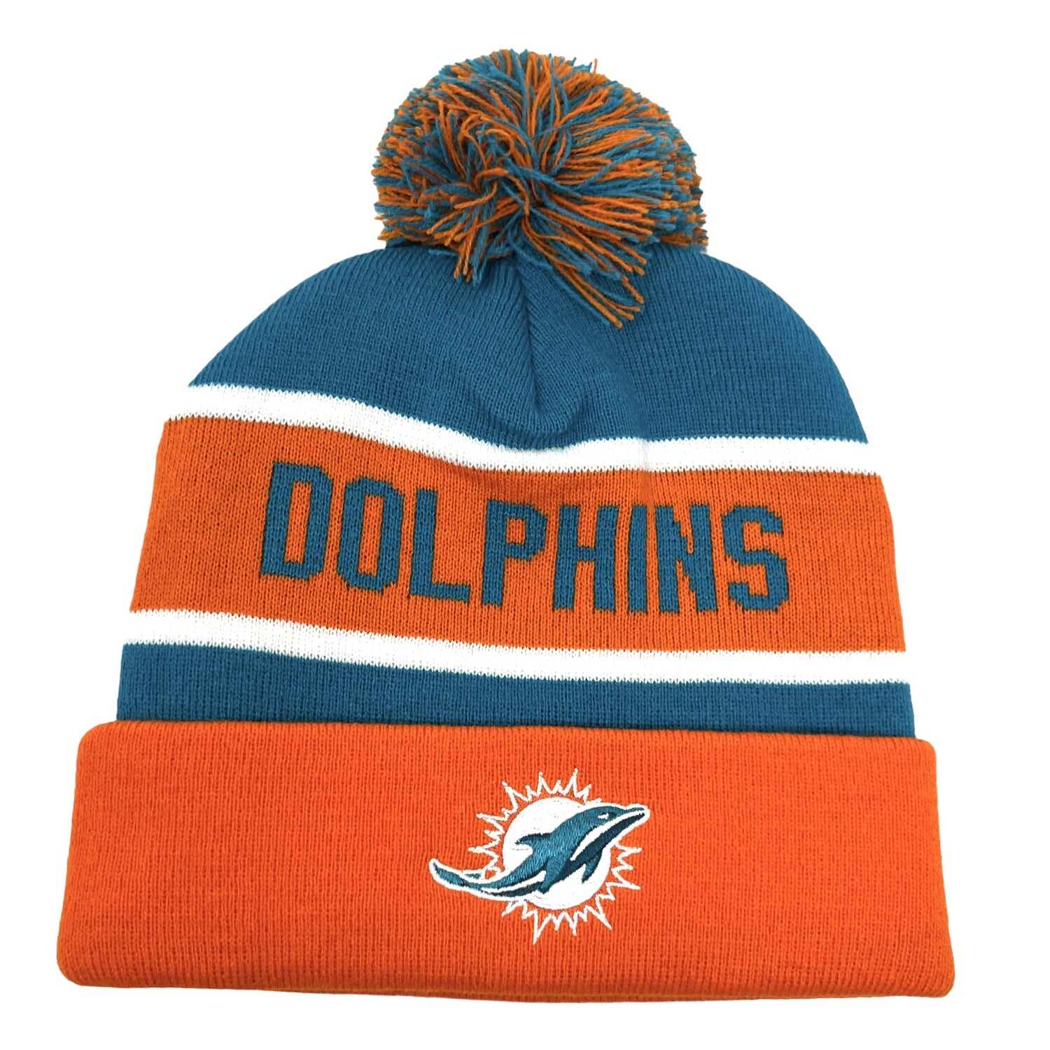 Miami Dolphins Men's Starter Cuffed Pom Knit Hat