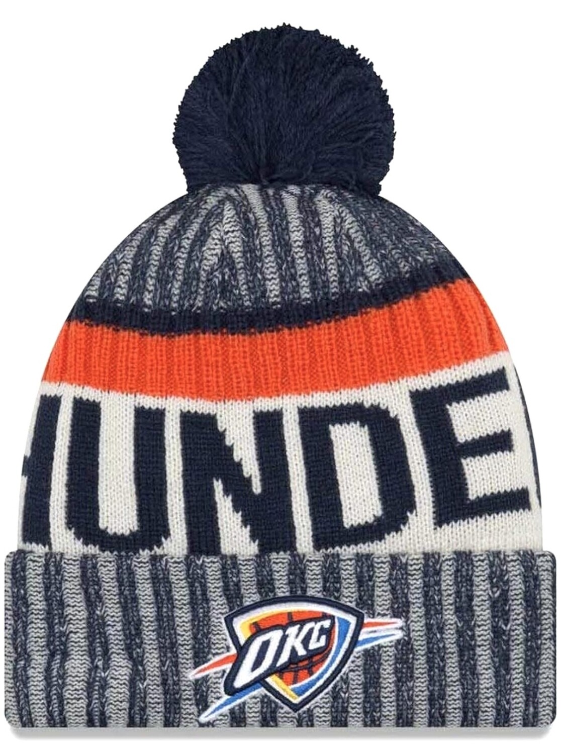 Oklahoma City Thunder Youth New Era Cuffed Pom Knit Hat