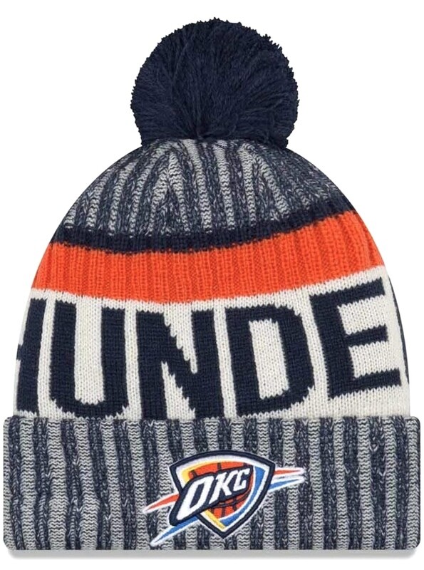 Oklahoma City Thunder Youth New Era Cuffed Pom Knit Hat