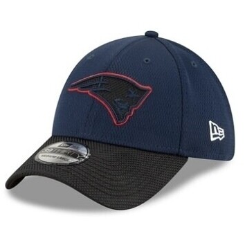 New England Patriots Men's Navy / Black New Era NFL Sideline Road 39Thirty Stretch Fit Hat