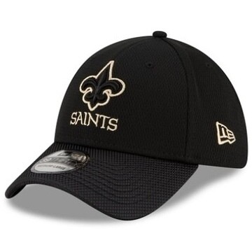 New Orleans Saints Men's Black New Era NFL Sideline Road 39Thirty Stretch Fit Hat