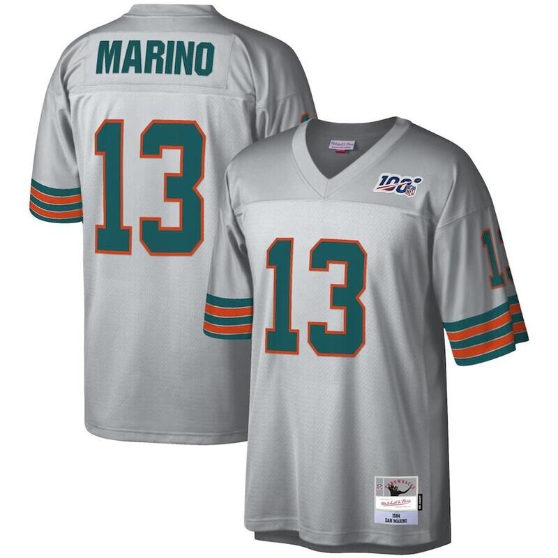 Miami Dolphins Dan Marino 1984 Platinum Men's Mitchell & Ness Legacy Jersey
