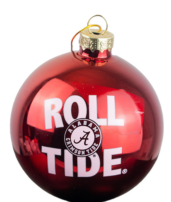 Alabama Crimson Tide Roll Tide Blown Glass Ornament