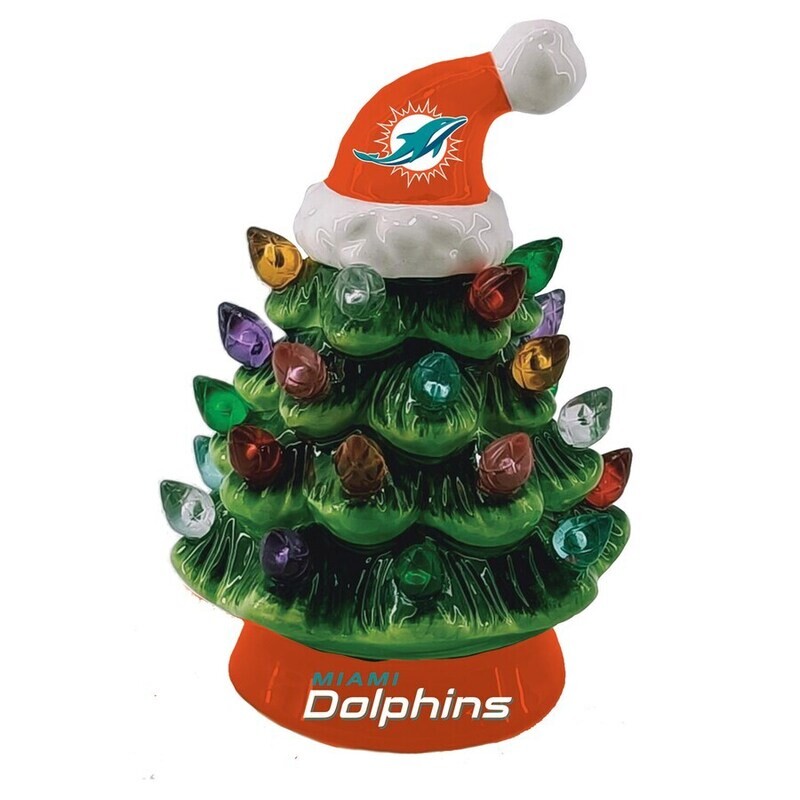 Miami Dolphins 4 Miami Dolphins 4" Ceramic LED Christmas Tree