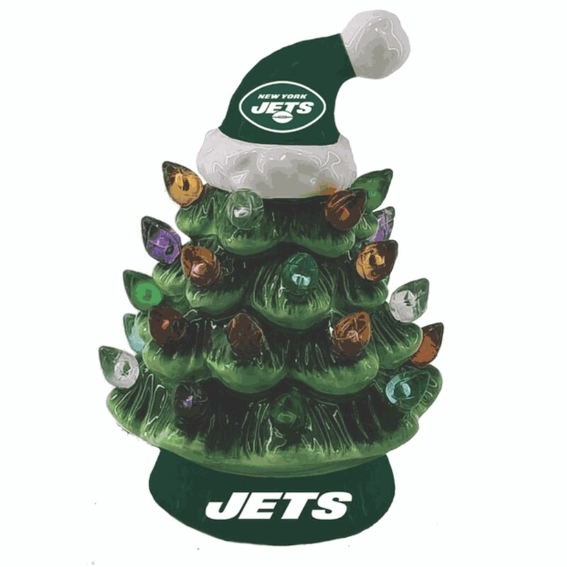 New York Jets 4" Ceramic LED Christmas Tree