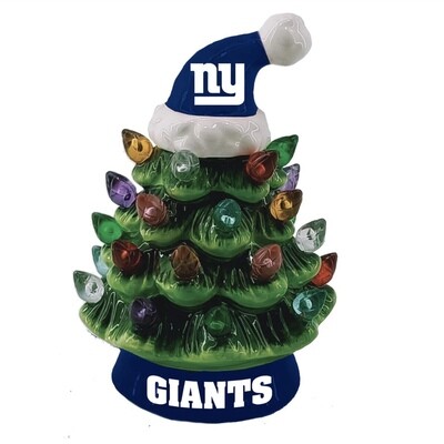 New York Giants 4 New York Giants 4" Ceramic LED Christmas Tree