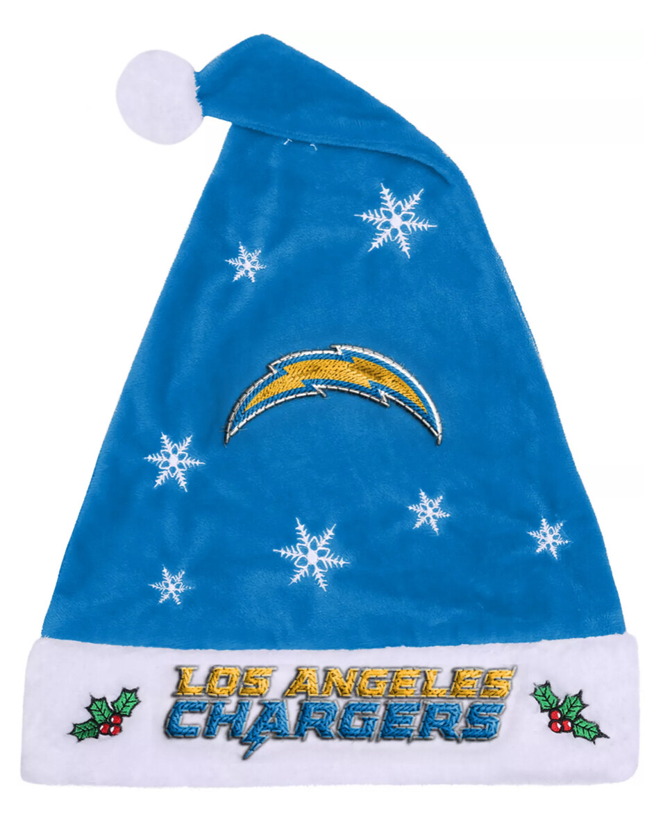 Los Angeles Chargers Snowflake Santa Hat