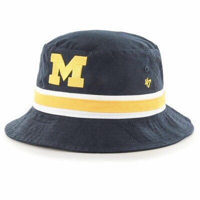 Michigan Wolverines 47 Brand Navy Yellow Striped Bucket Hat