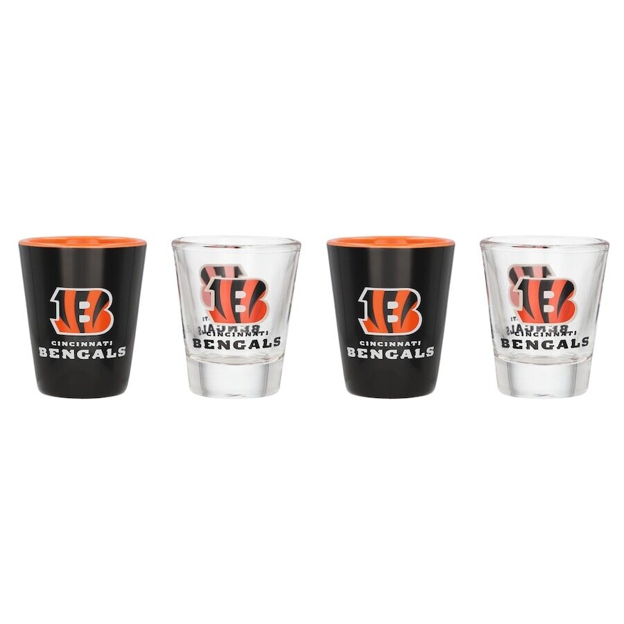 Cincinnati Bengals 4-Piece Ceramic Shot Glass Set