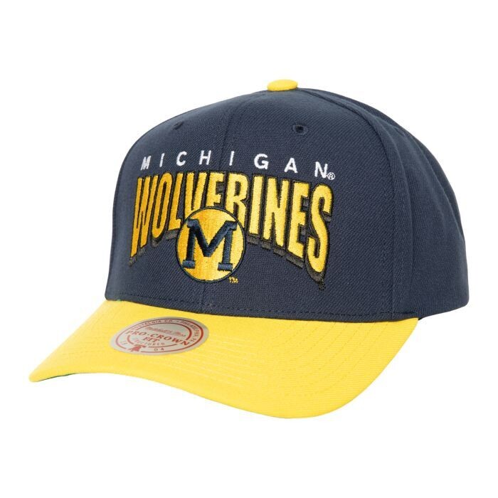 Michigan Wolverines Men’s NCAA Boom Text Pro Mitchell & Ness Snapback Hat