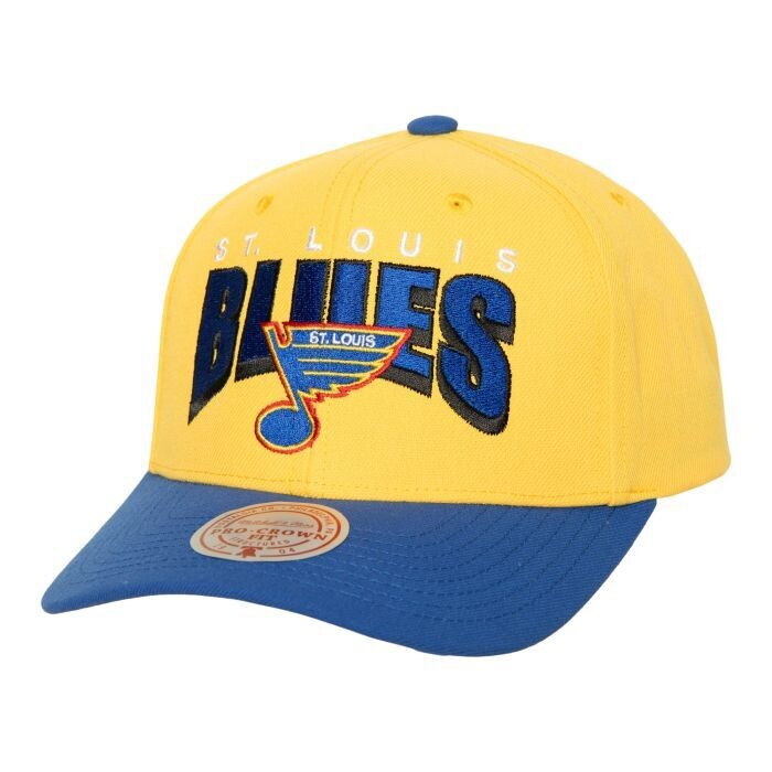 St. Louis Blues Men’s NHL Boom Text Pro Vintage  Mitchell & Ness Snapback Hat