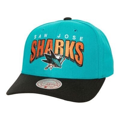 San Jose Sharks Men’s NHL Boom Text Pro Vintage Mitchell & Ness Snapback Hat