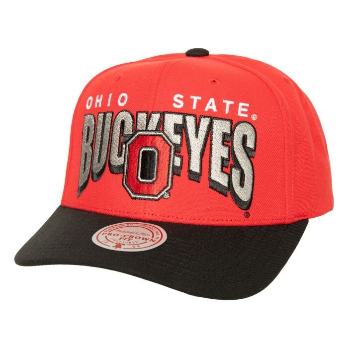 Ohio State Buckeyes Men’s NCAA Boom Text Pro Mitchell & Ness Snapback Hat