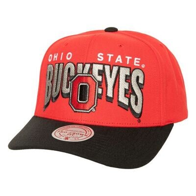 Ohio State Buckeyes Men’s NCAA Boom Text Pro Mitchell & Ness Snapback Hat