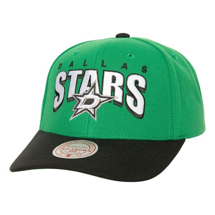Dallas Stars Men’s NHL Boom Text Pro Vintage  Mitchell & Ness Snapback Hat