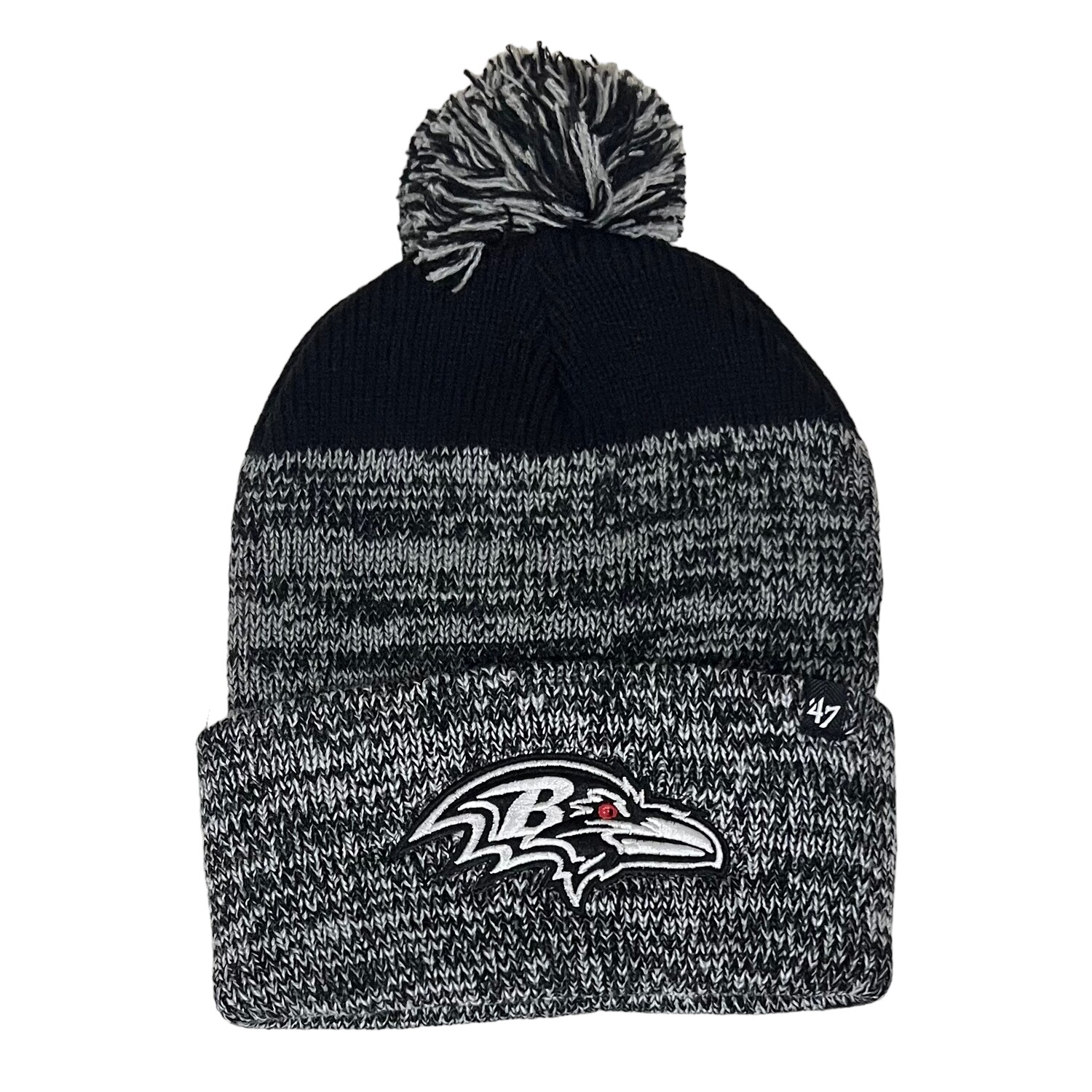 Baltimore Ravens Men's 47 Brand Cuffed Pom Knit Hat