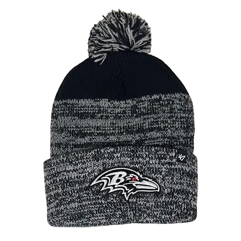 Baltimore Ravens Men's 47 Brand Cuffed Pom Knit Hat