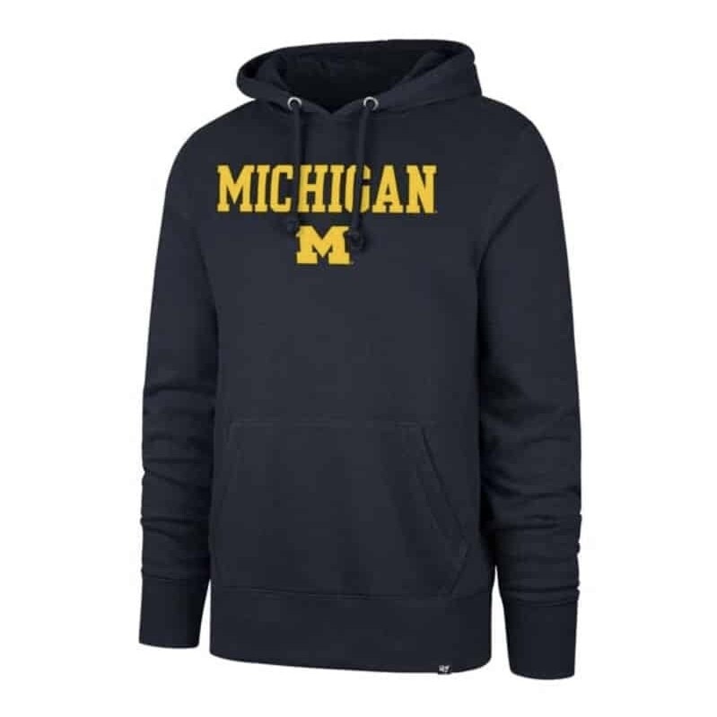 Michigan Wolverines Men’s 47 Brand Navy Pregame Pullover Hoodie
