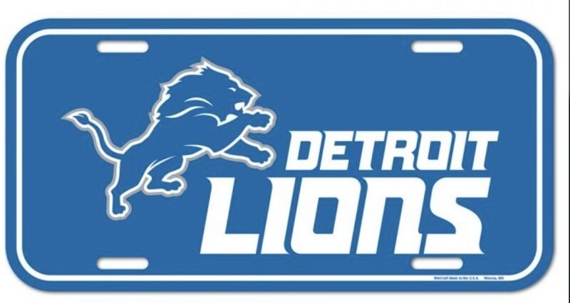 Detroit Lions Plastic License Plate