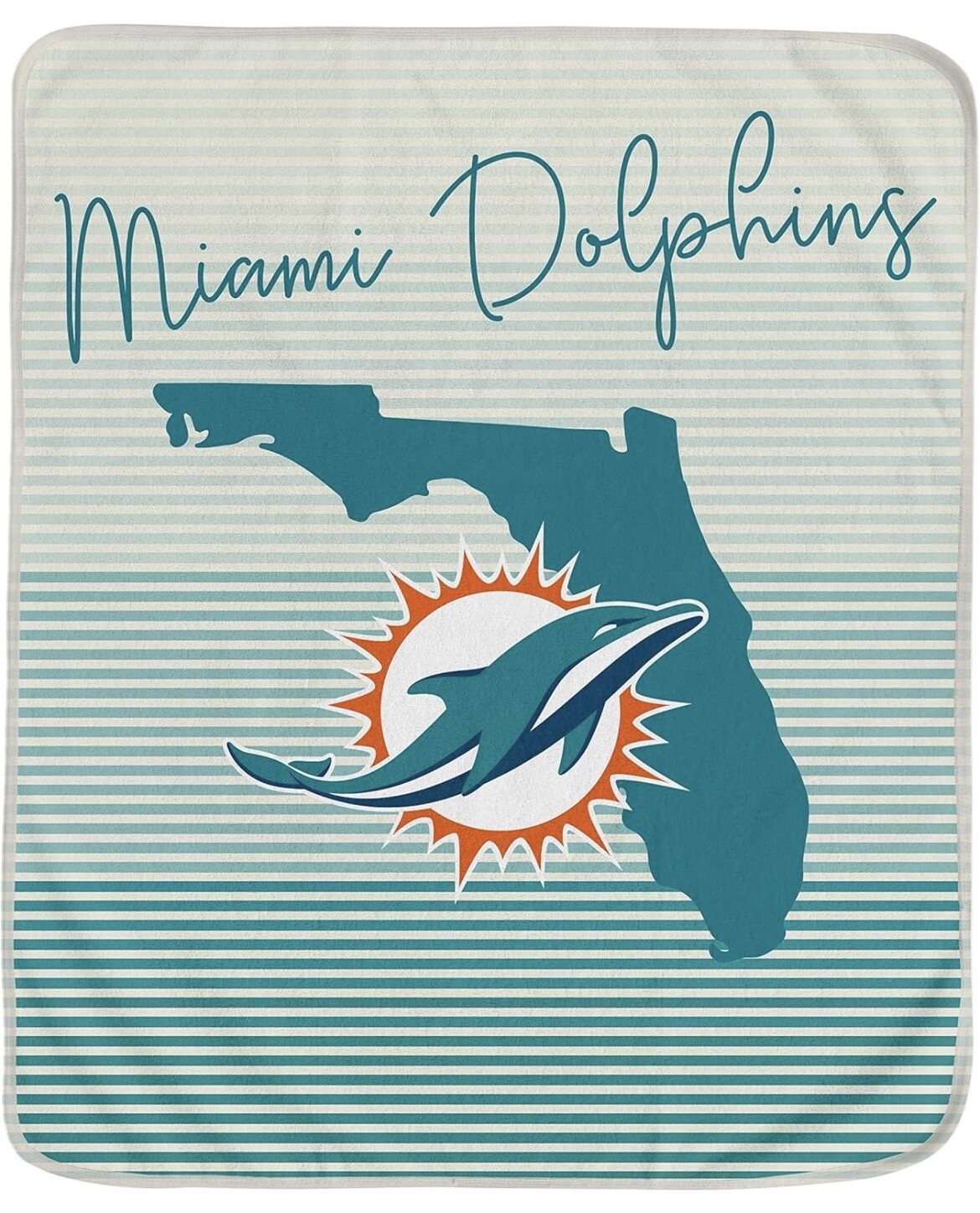 Miami Dolphins 60'' x 70'' Ultra Fleece State Stripe Plush Blanket