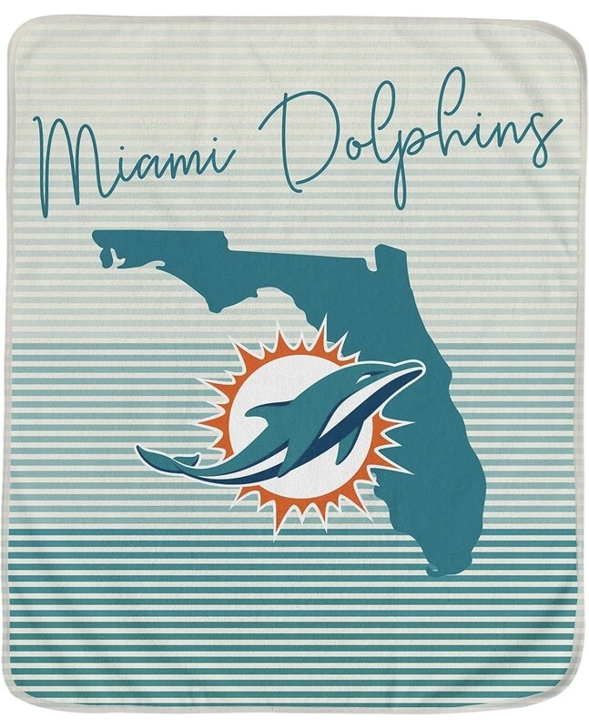 Miami Dolphins 60'' x 70'' Ultra Fleece State Stripe Plush Blanket