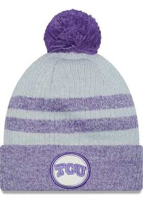 TCU Horned Frogs Men’s Patch Cuffed Pom Knit Hat