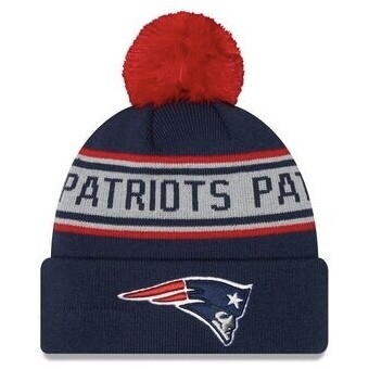 New England Patriots Men's New Era Repeat Cuffed Pom Knit Hat