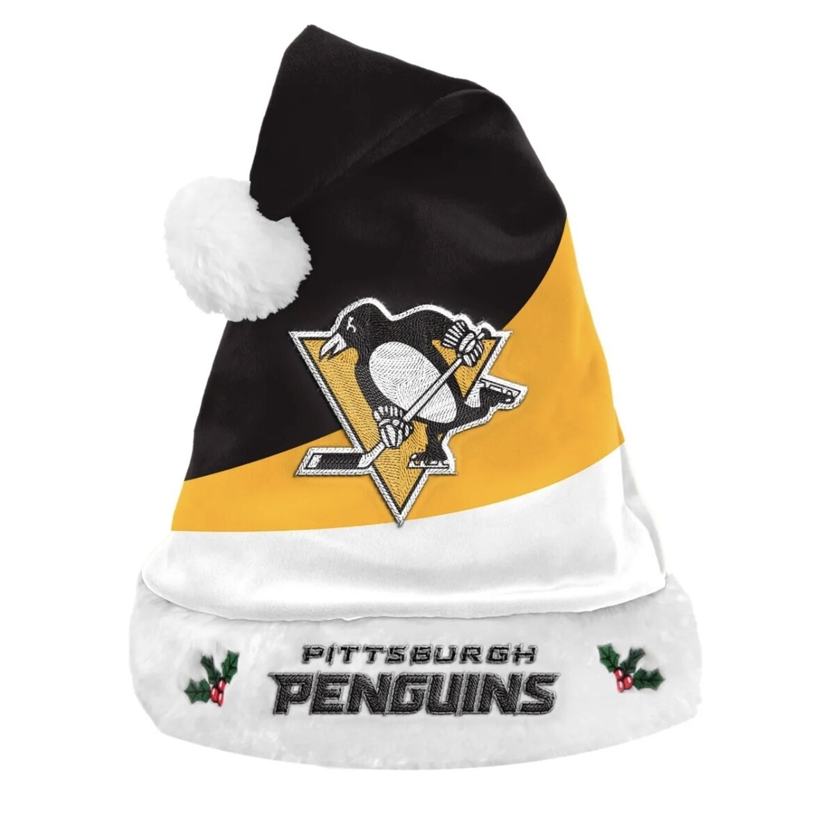 Pittsburgh Penguins Color Block Santa Hat