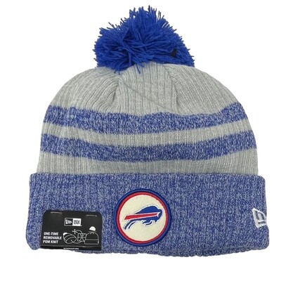 Buffalo Bills Men's New Era Patch Cuffed Pom Knit Hat