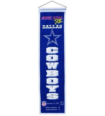 Dallas Cowboys Super Bowl XII 8" x 32" Heritage Banner