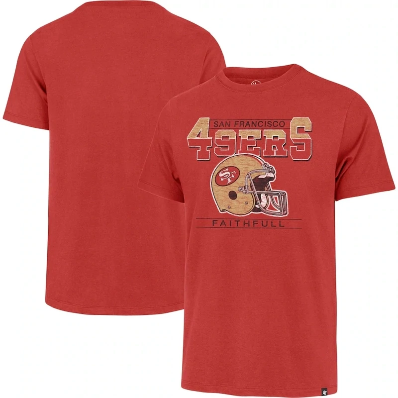 San Francisco 49ers Men’s 47 Brand Scarlet Time Lock Franklin T-Shirt