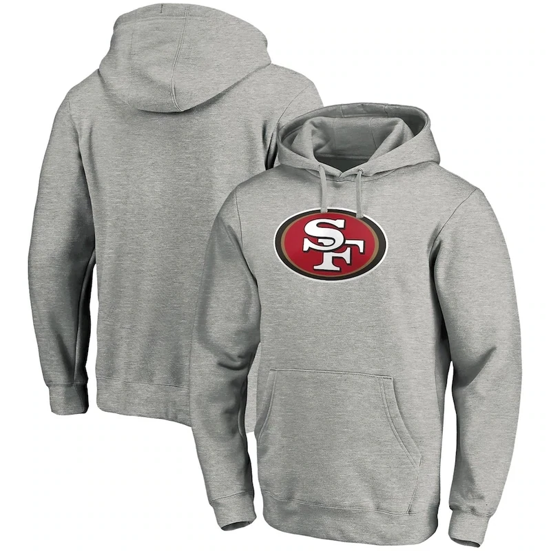 San Francisco 49ers Men's Steel Heather Grey Fanatics Primary Logo Hoodie