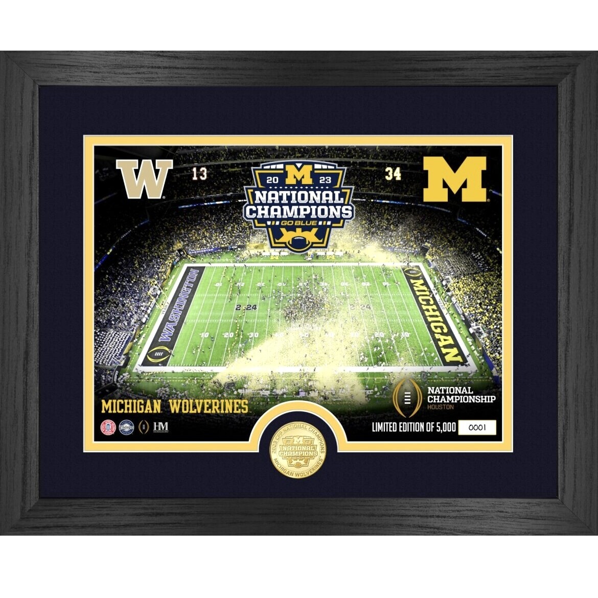 Michigan Wolverines 2023 CFP National Champions Celebration Bronze Coin Photo Mint