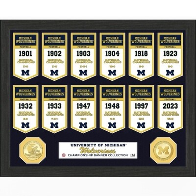 Michigan Wolverines Championship Banner Collection Bronze Coin Photo Mint