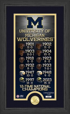 Michigan Wolverines "Legacy" Bronze Coin Panoramic Photo Mint