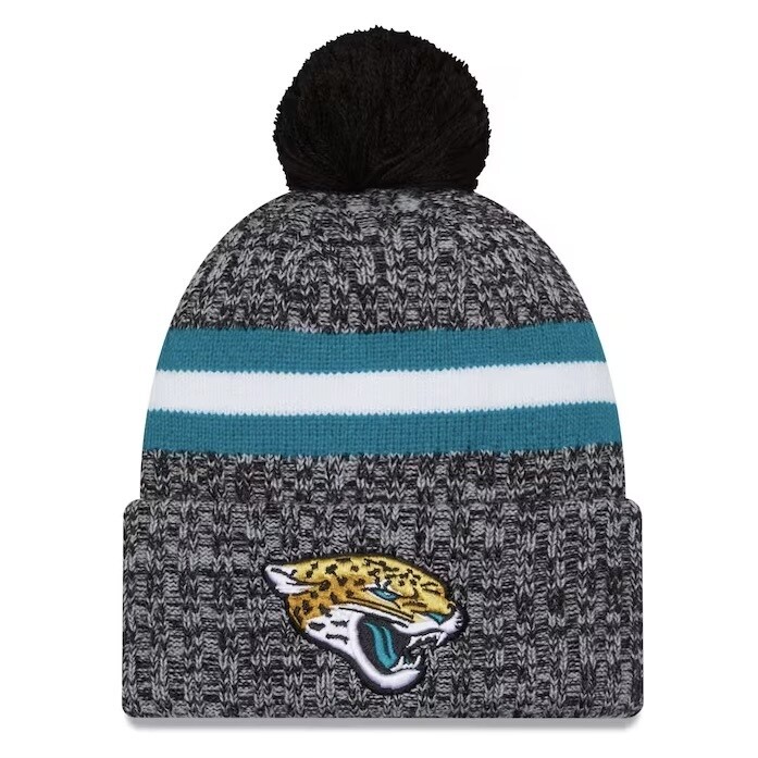Jacksonville Jaguars Men’s Black New Era Cold Weather Knit Pom Hat