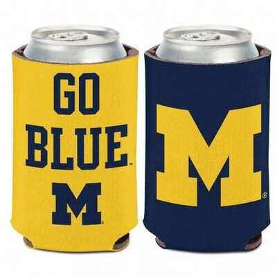 Michigan Wolverines Go Blue 12 Ounce Can Cooler Koozie