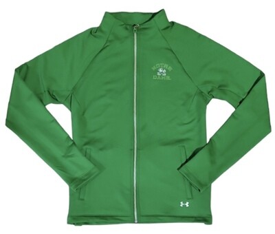 Notre Dame Fighting Irish Women's Green Full Zip Under Armour Coldgear Jacket
