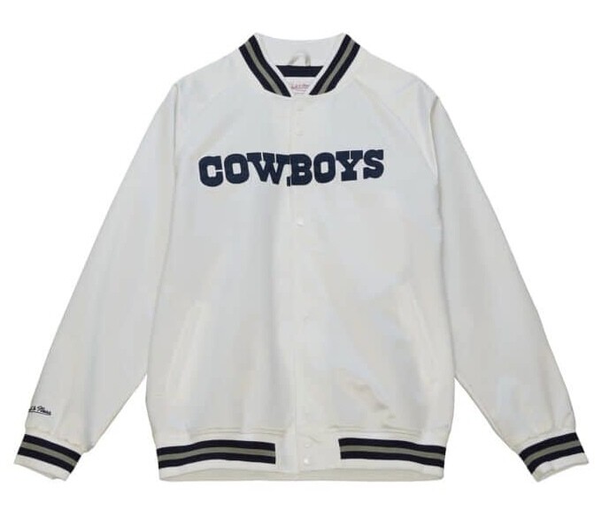 Dallas Cowboys Men’s White Mitchell & Ness Special Script Satin Jacket