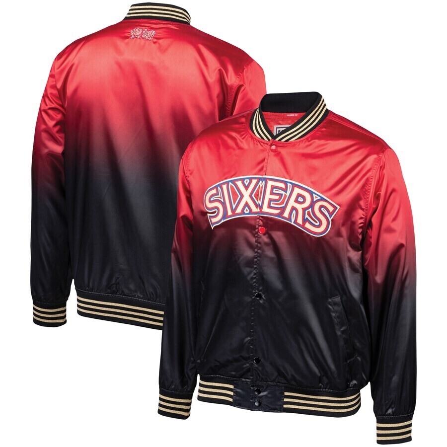 Philadelphia 76ers Men's Mitchell & Ness Chinese New Year Satin Full-Snap Jacket, Size: Medium