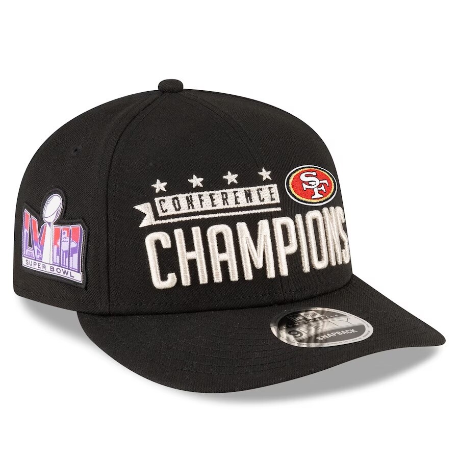 San Francisco 49ers Men’s 2023 New Era NFC Champions Locker Room Low Profile 9FIFTY Snapback Hat