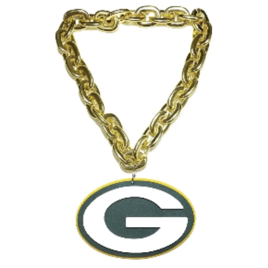 Green Bay Packers Touchdown Fan Chain 10 Inch 3D Foam Necklace