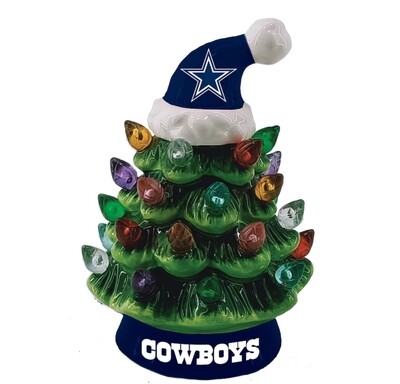 Dallas Cowboys 8" Light Up Ceramic LED Christmas Tree