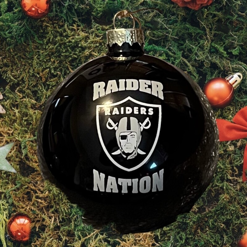 Las Vegas Raiders Nation Blown Glass Ornament Las Vegas Raiders Nation Blown Glass Ornament
