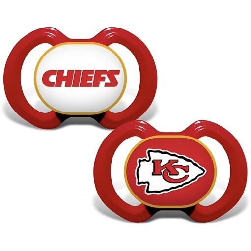 Kansas City Chiefs 2 Pack Baby Pacifier Set
