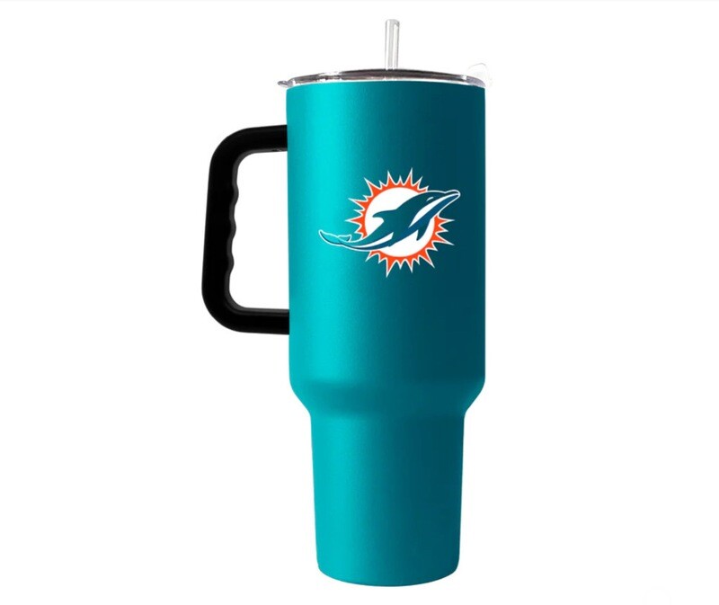 Miami Dolphins 40oz Travel Tumbler With Handle